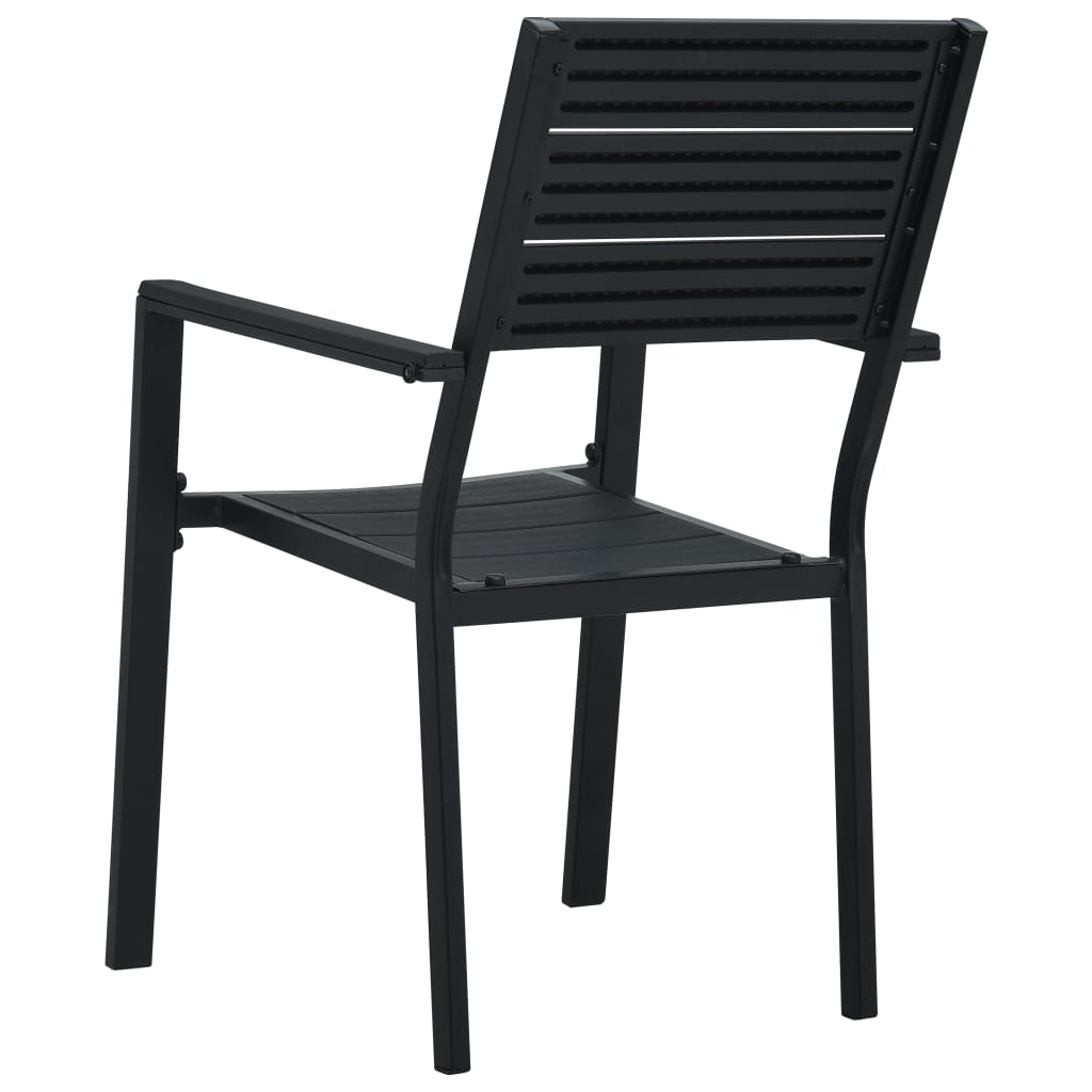 Hagestoler 2 stk svart HDPE treutseende vidaXL