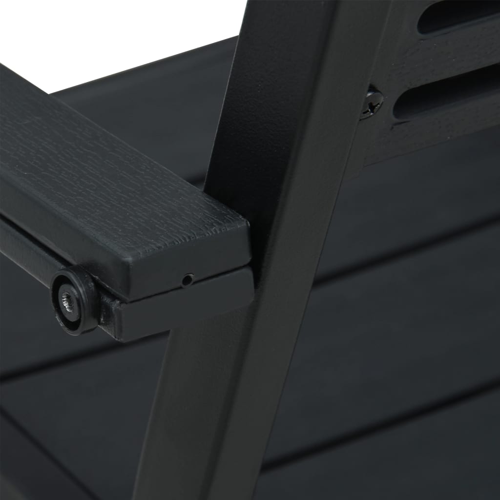 Hagestoler 2 stk svart HDPE treutseende vidaXL