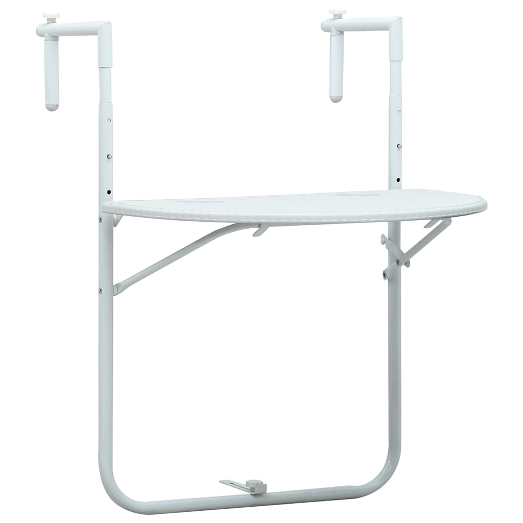 Hengende balkongbord hvit 60x64x83,5 cm plast rottingutseende vidaXL