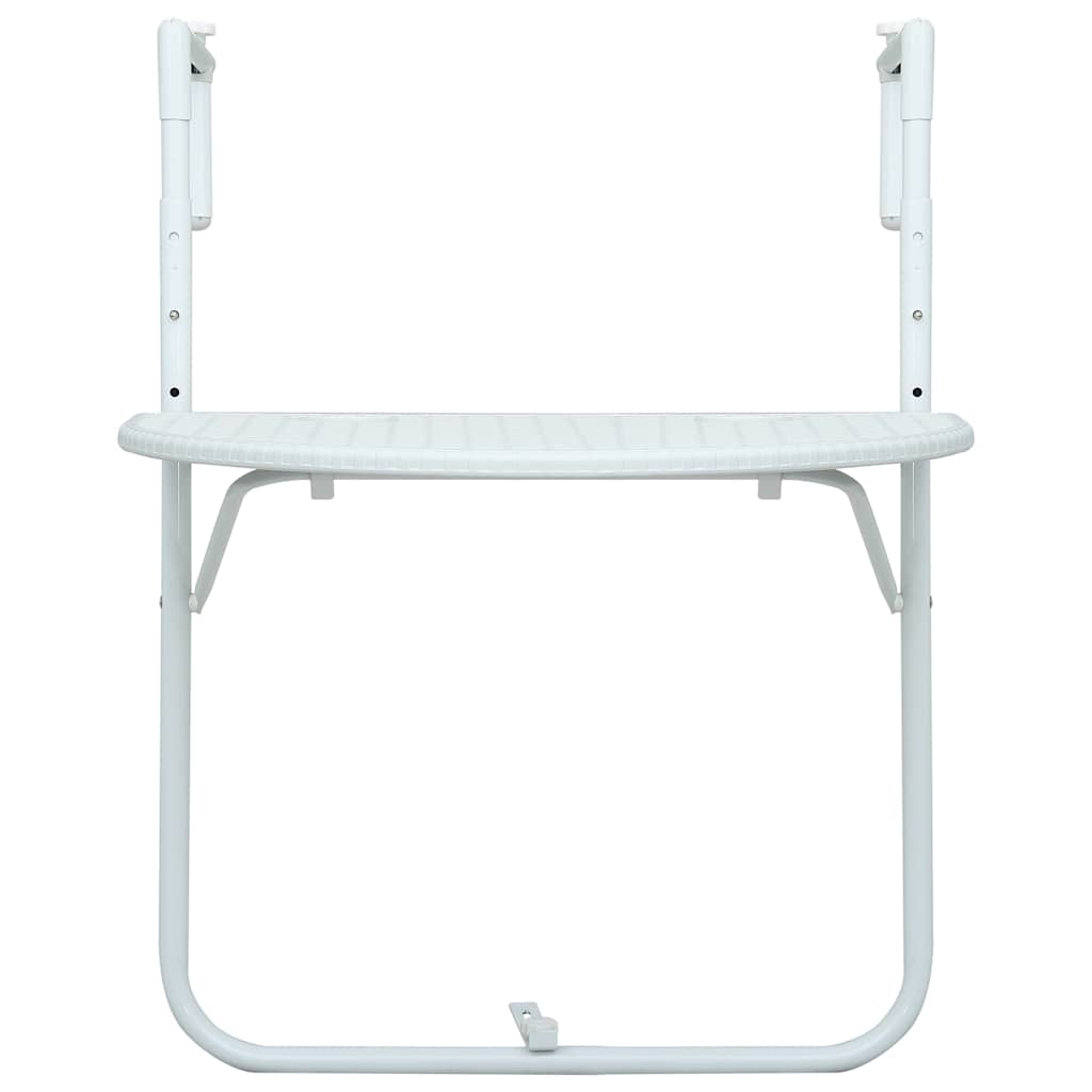 Hengende balkongbord hvit 60x64x83,5 cm plast rottingutseende vidaXL