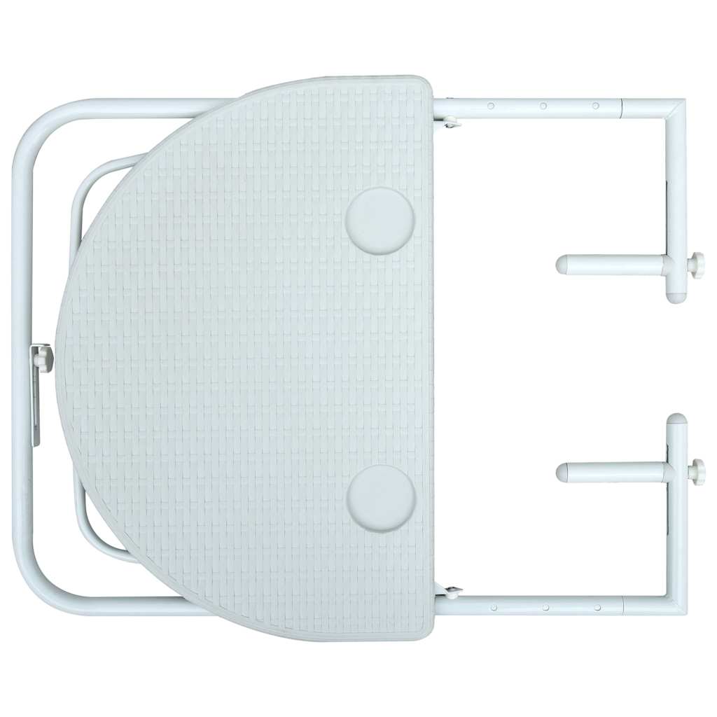 Hengende balkongbord hvit 60x64x83,5 cm plast rottingutseende vidaXL