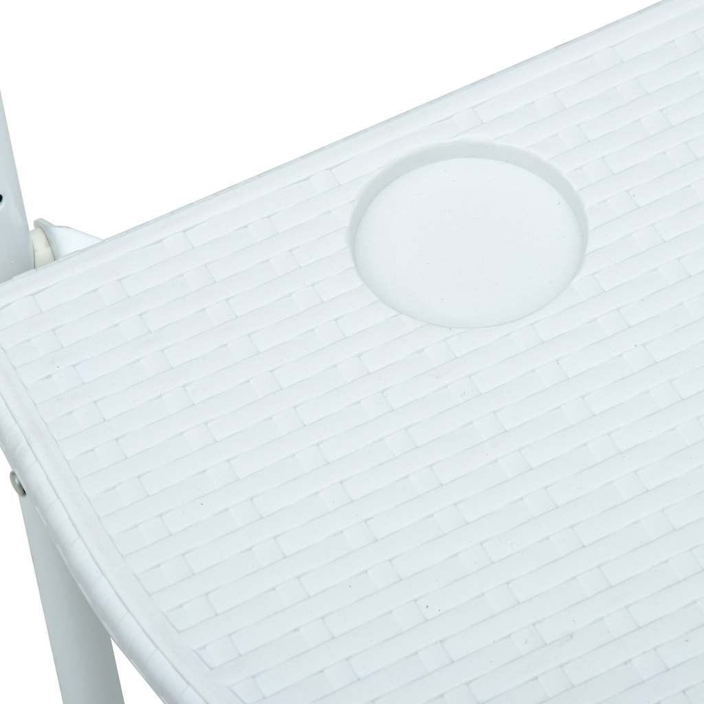 Hengende balkongbord hvit 60x64x83,5 cm plast rottingutseende vidaXL