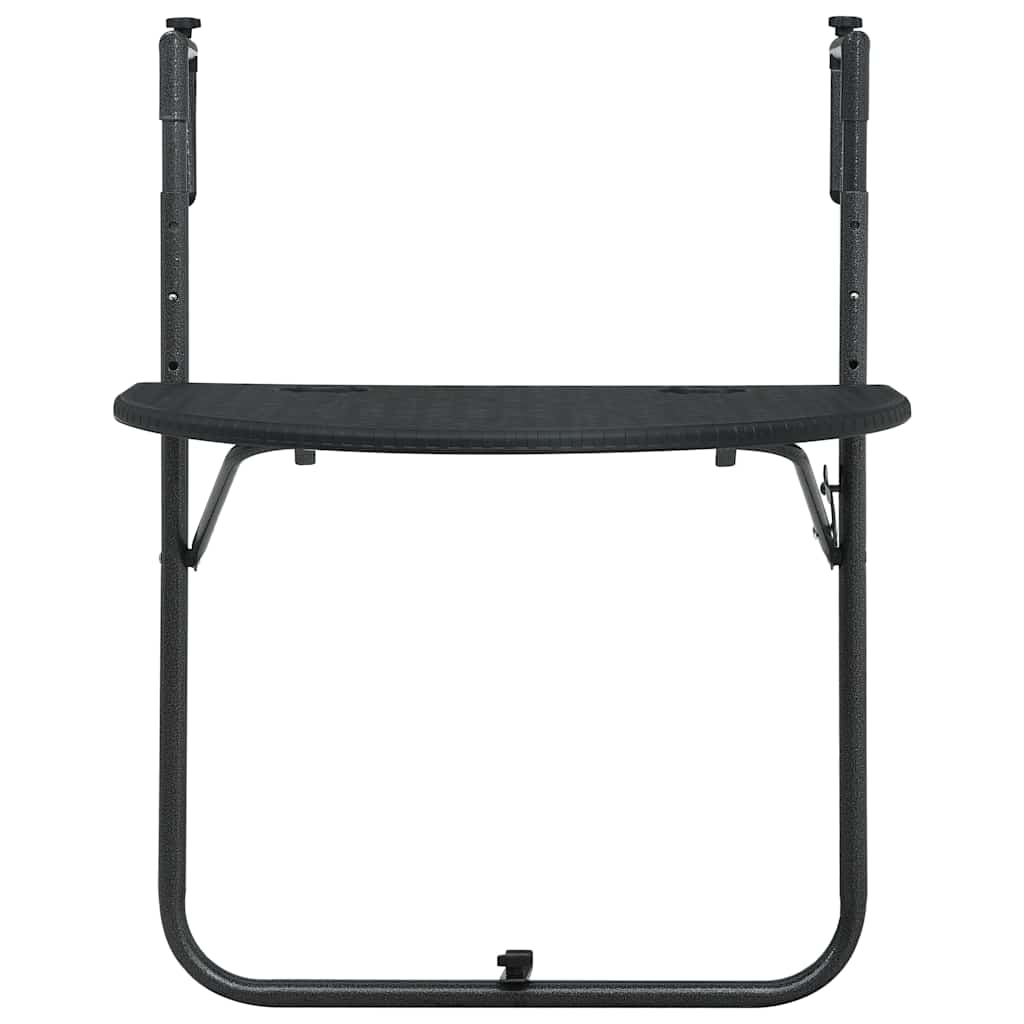 Hengende balkongbord svart 60x64x83,5 cm plast rottingutseende vidaXL