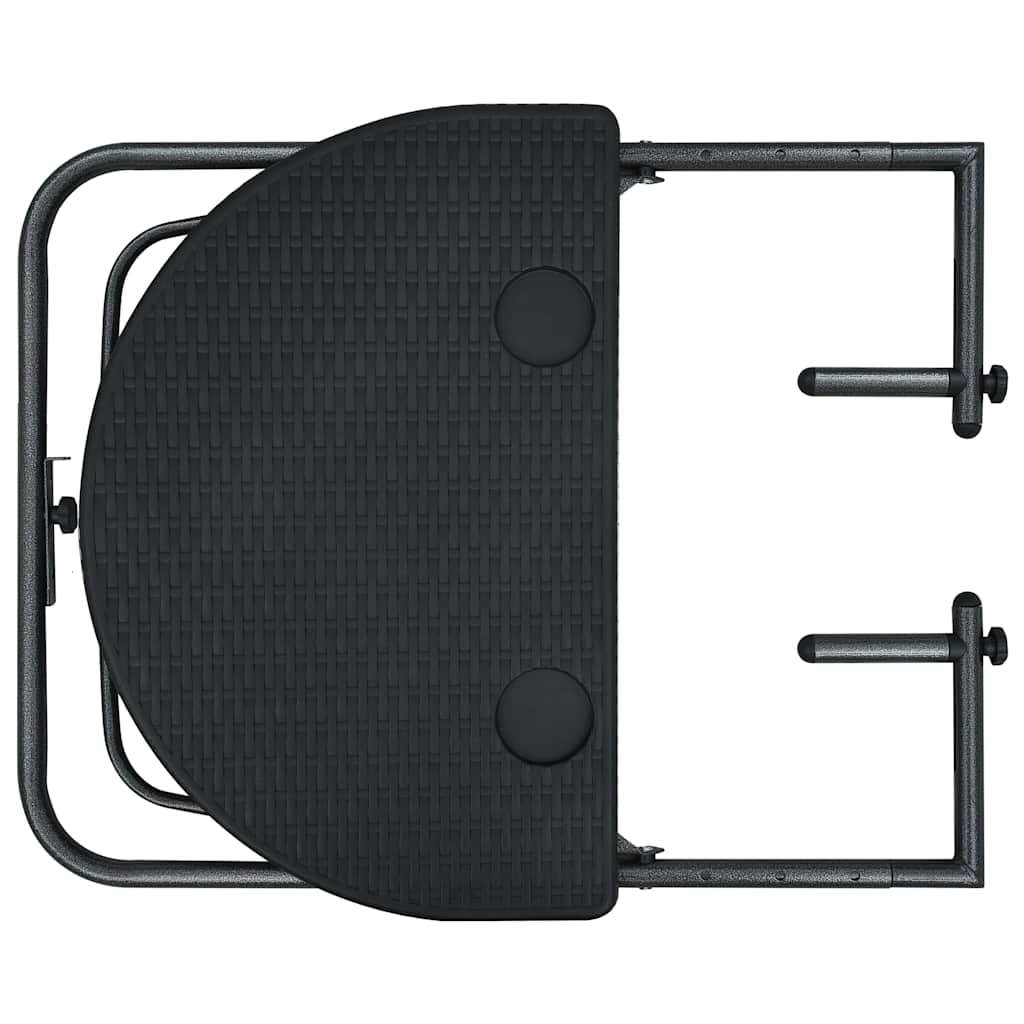 Hengende balkongbord svart 60x64x83,5 cm plast rottingutseende vidaXL