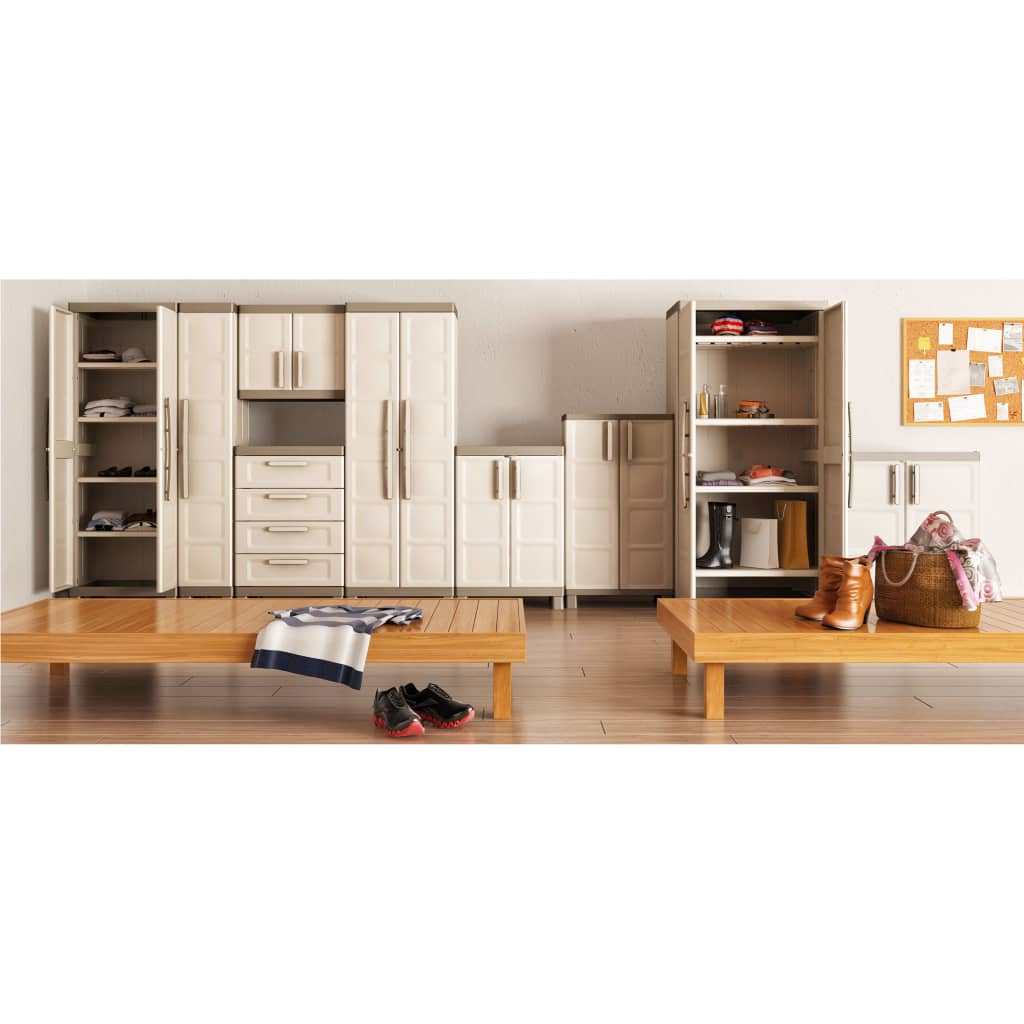 Lavt oppbevaringsskap Excellence beige og gråbrun 97 cm