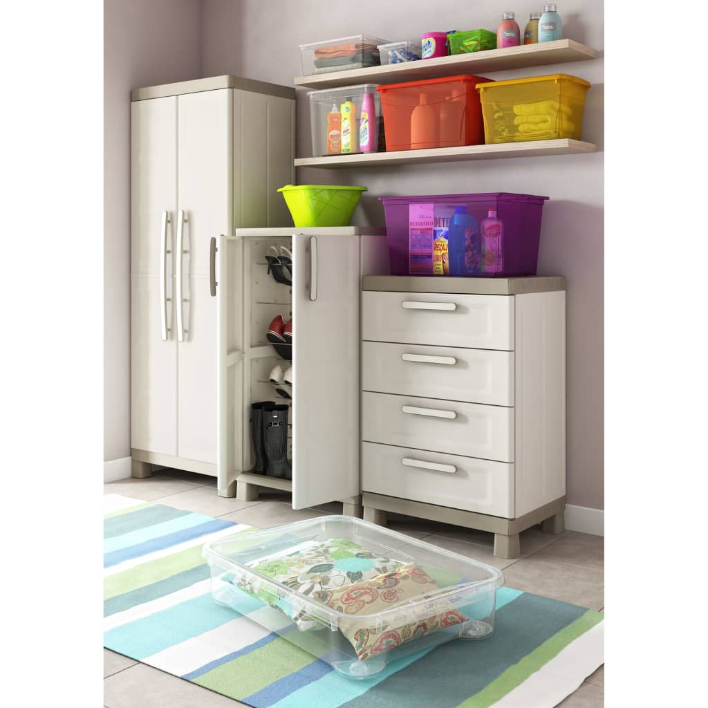 Lavt oppbevaringsskap Excellence beige og gråbrun 97 cm