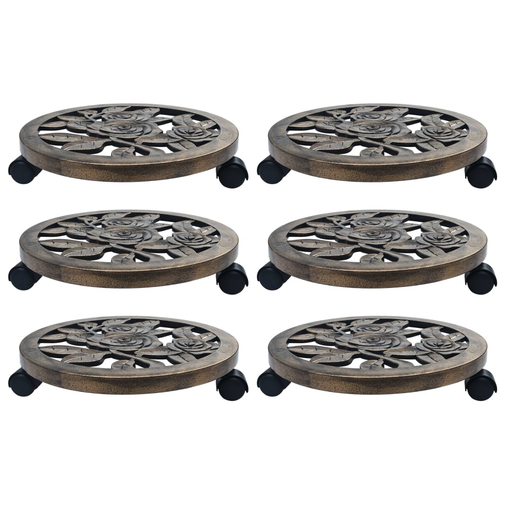 Pottetraller 6 stk bronse 38 cm plast
