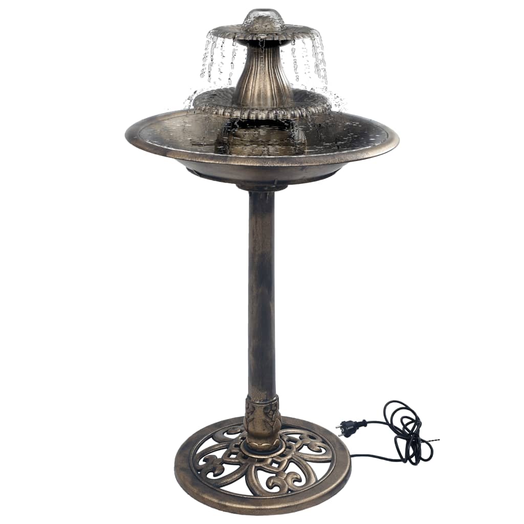 Fuglebad med fontene bronse 50x91 cm plast