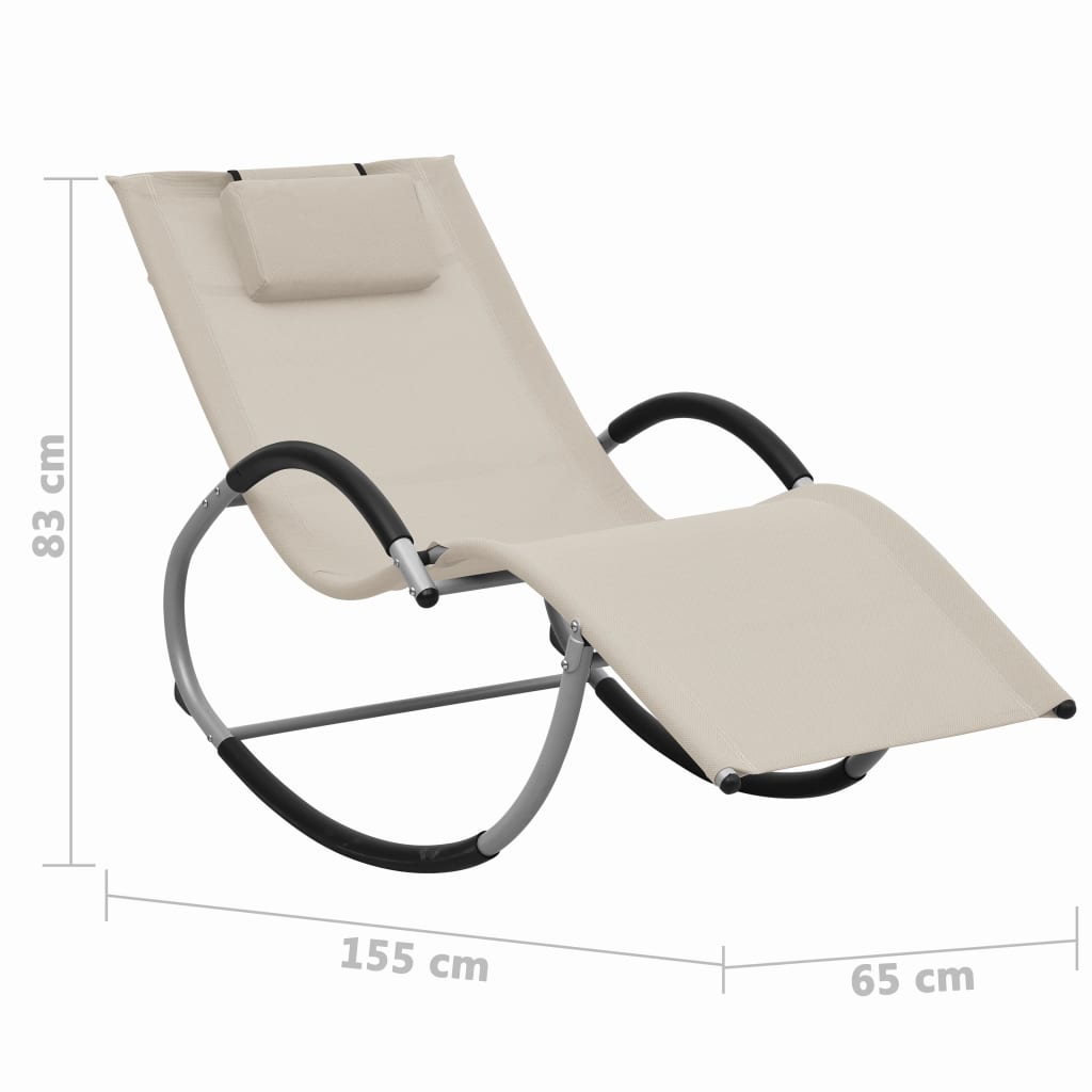 Solseng med pute kremhvit tekstil