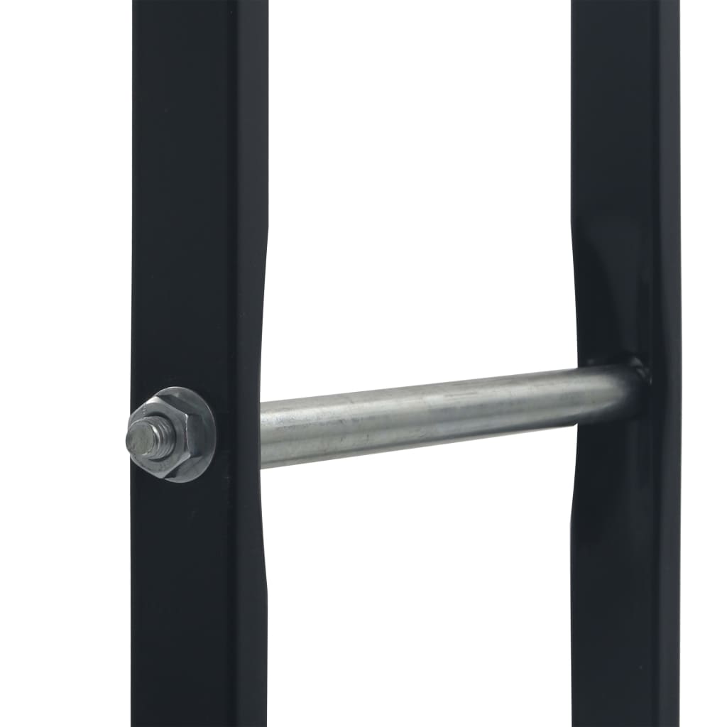 Vedstativ svart 100x25x100 cm stål