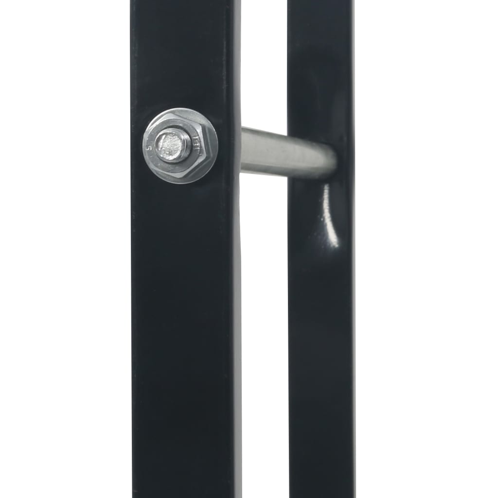 Vedstativ svart 80x25x150 cm stål