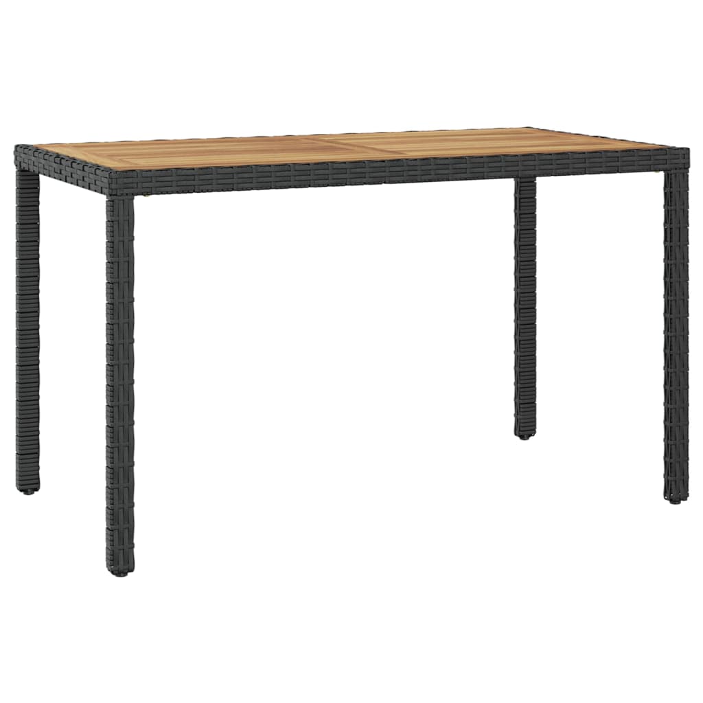 Hagebord svart og brun 123x60x74 cm heltre akasie vidaXL