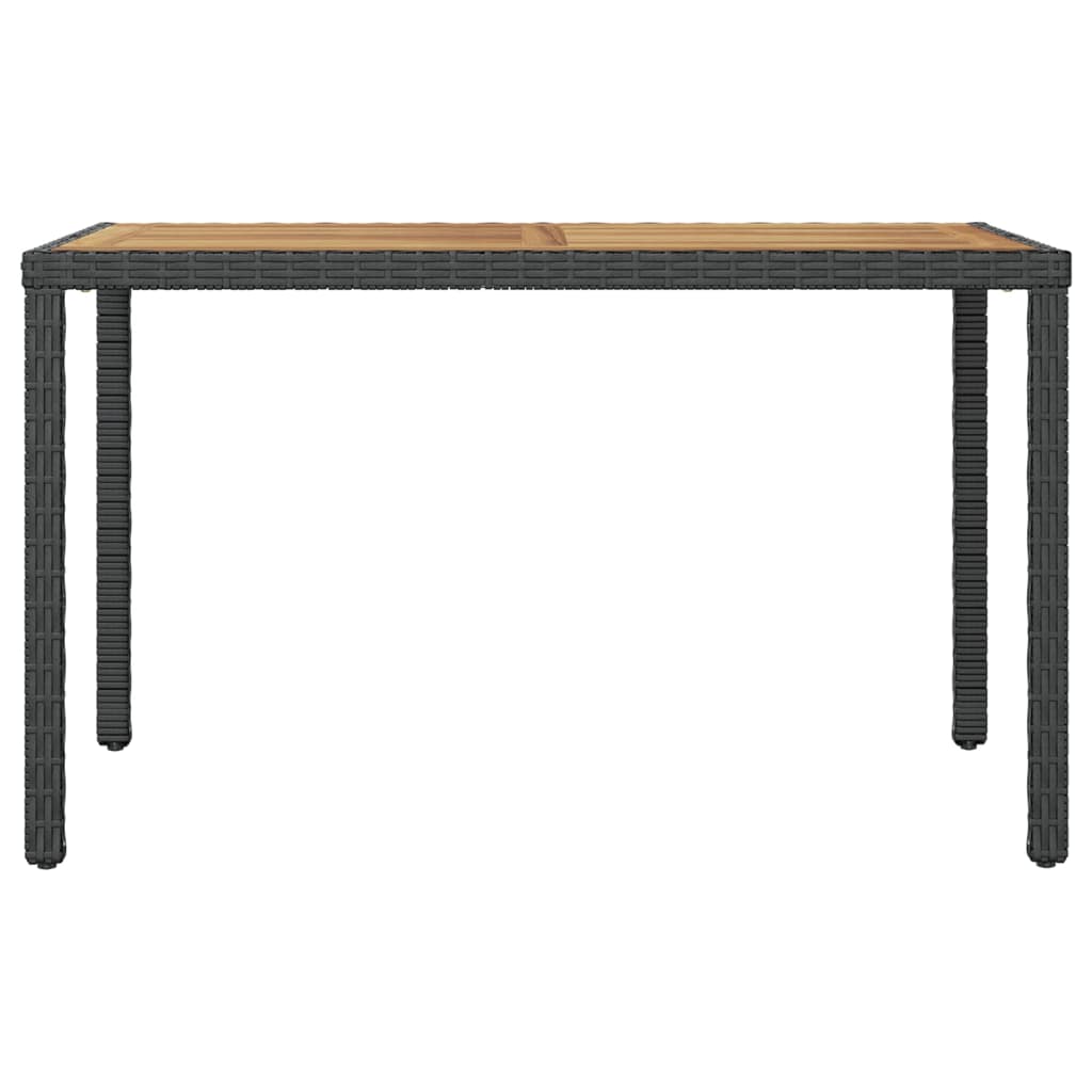 Hagebord svart og brun 123x60x74 cm heltre akasie vidaXL