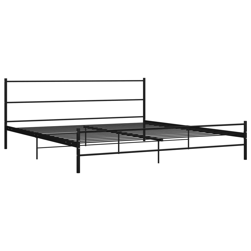 Sengeramme svart metall 200x200 cm