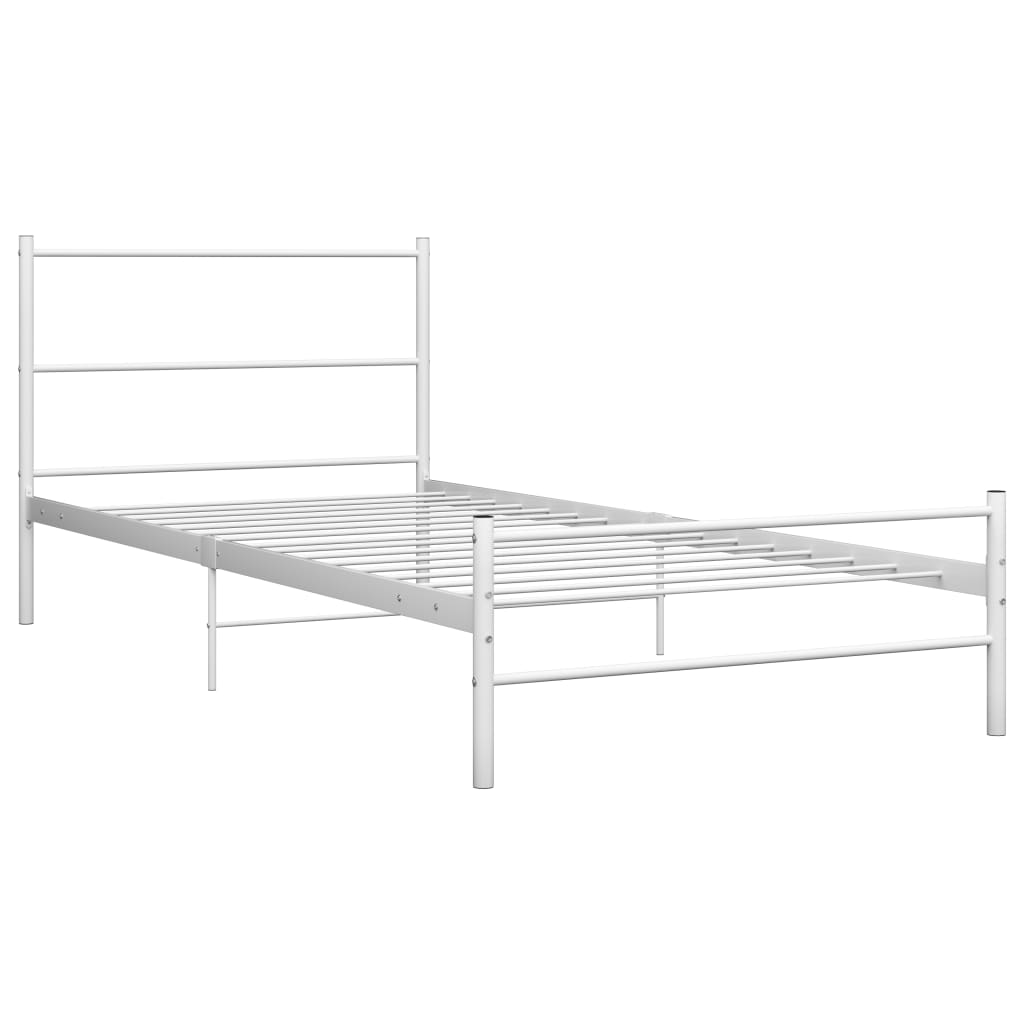 Sengeramme hvit metall 100x200 cm