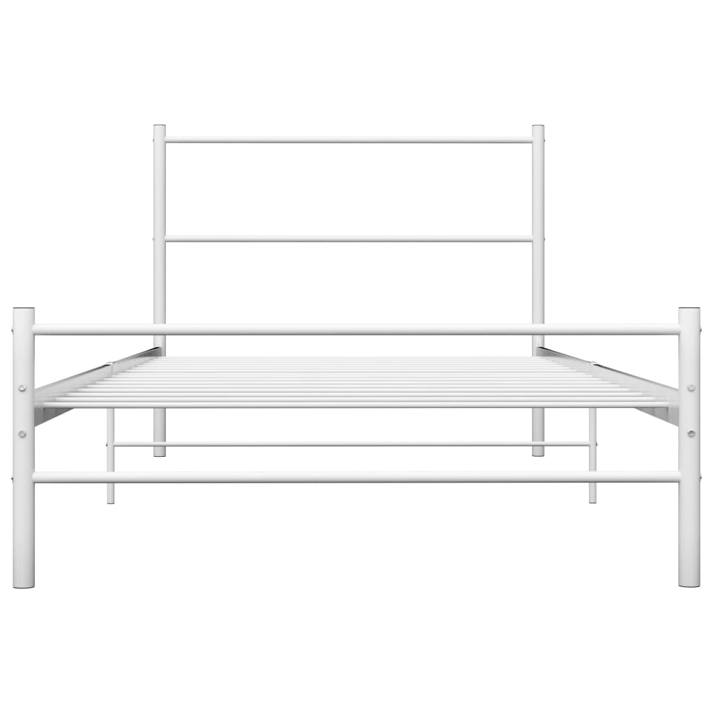 Sengeramme hvit metall 100x200 cm