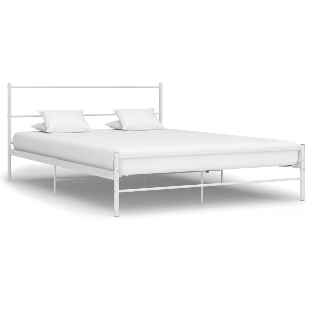 Sengeramme hvit metall 140x200 cm