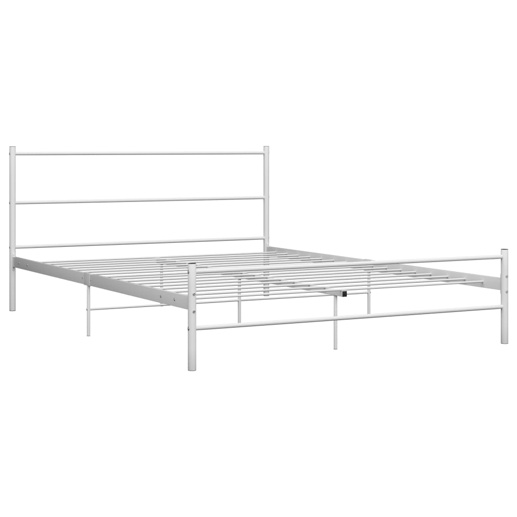 Sengeramme hvit metall 140x200 cm