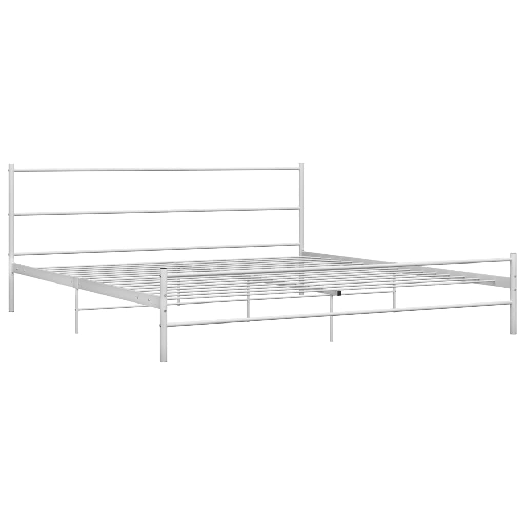 Sengeramme hvit metall 200x200 cm