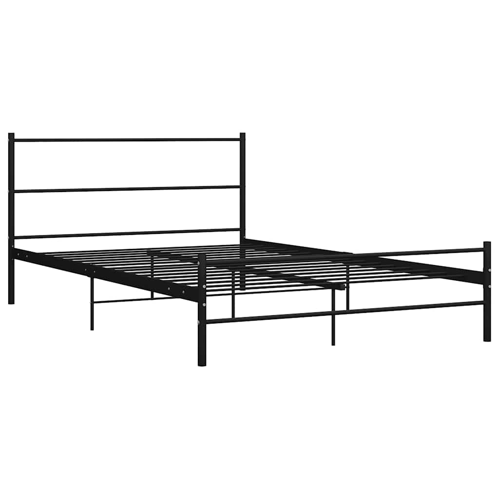 Sengeramme med hodegavl uten madrass svart 140x200 cm metall