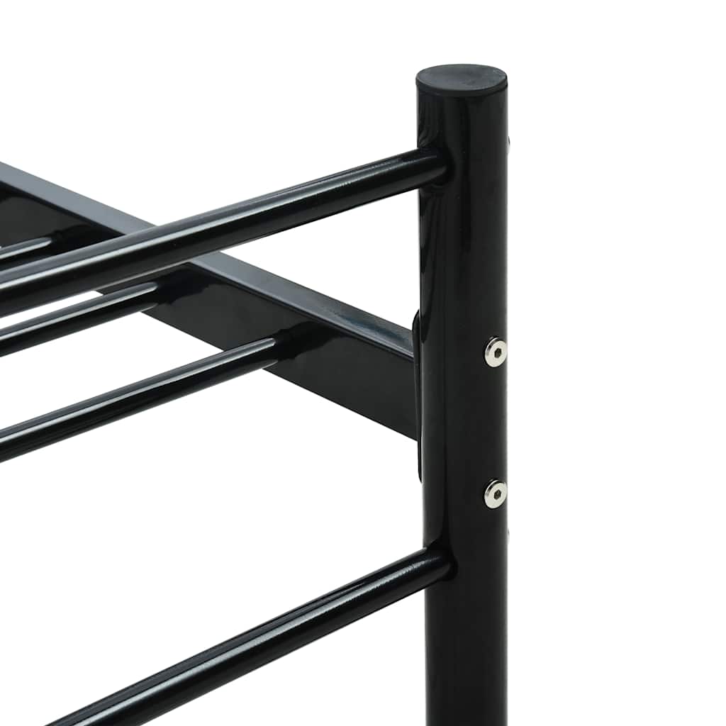 Sengeramme med hodegavl uten madrass svart 140x200 cm metall