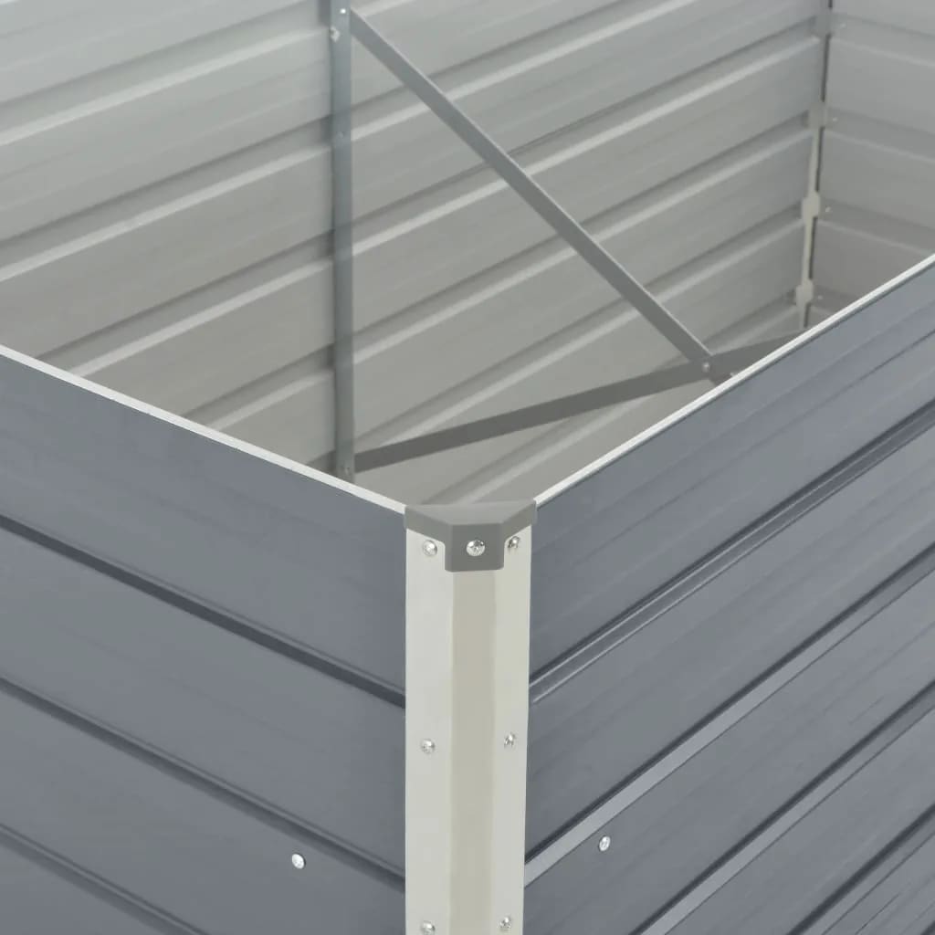 Forhøyet hagebed 160x80x45 cm galvanisert stål grå