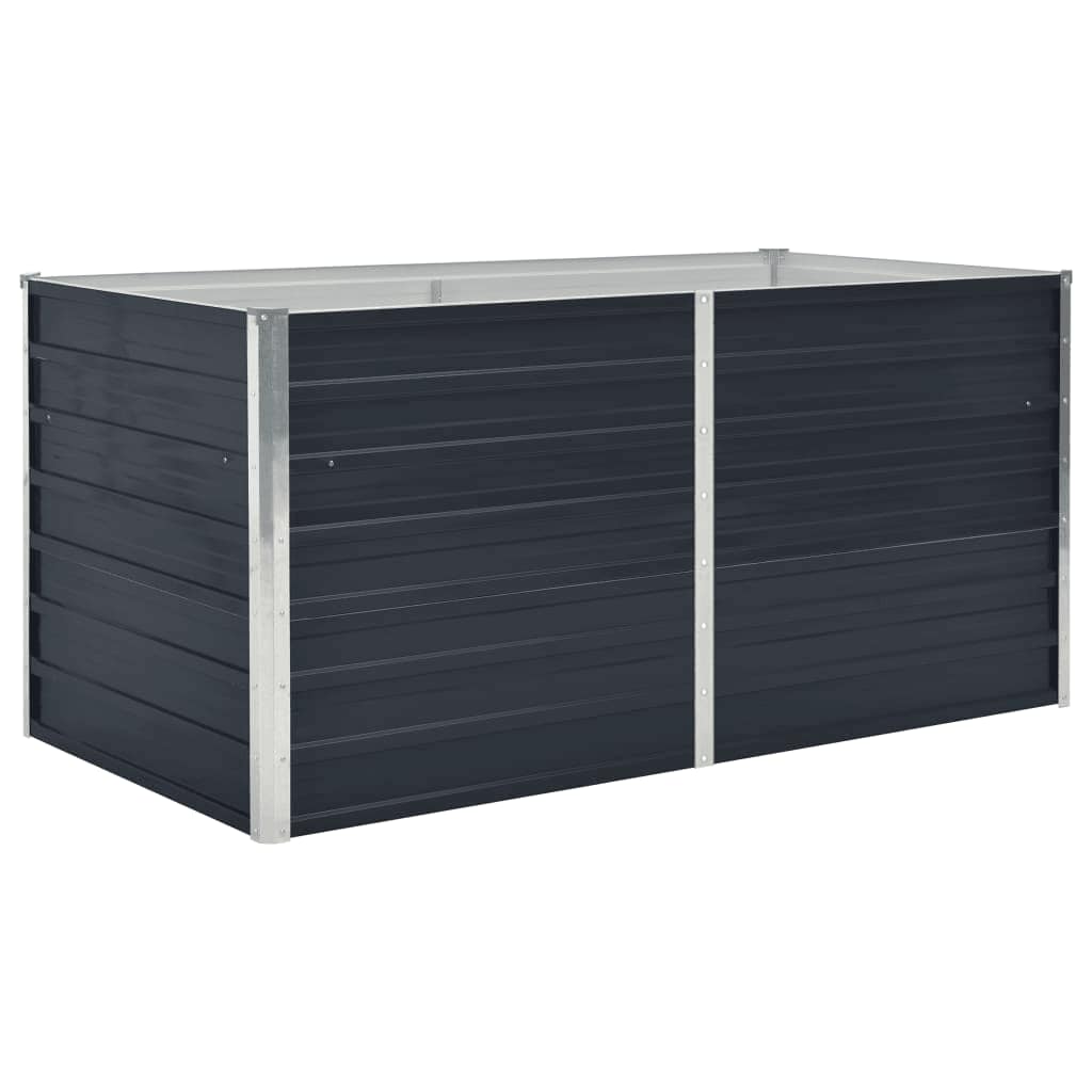 Forhøyet hagebed 160x80x45 cm galvanisert stål antrasitt