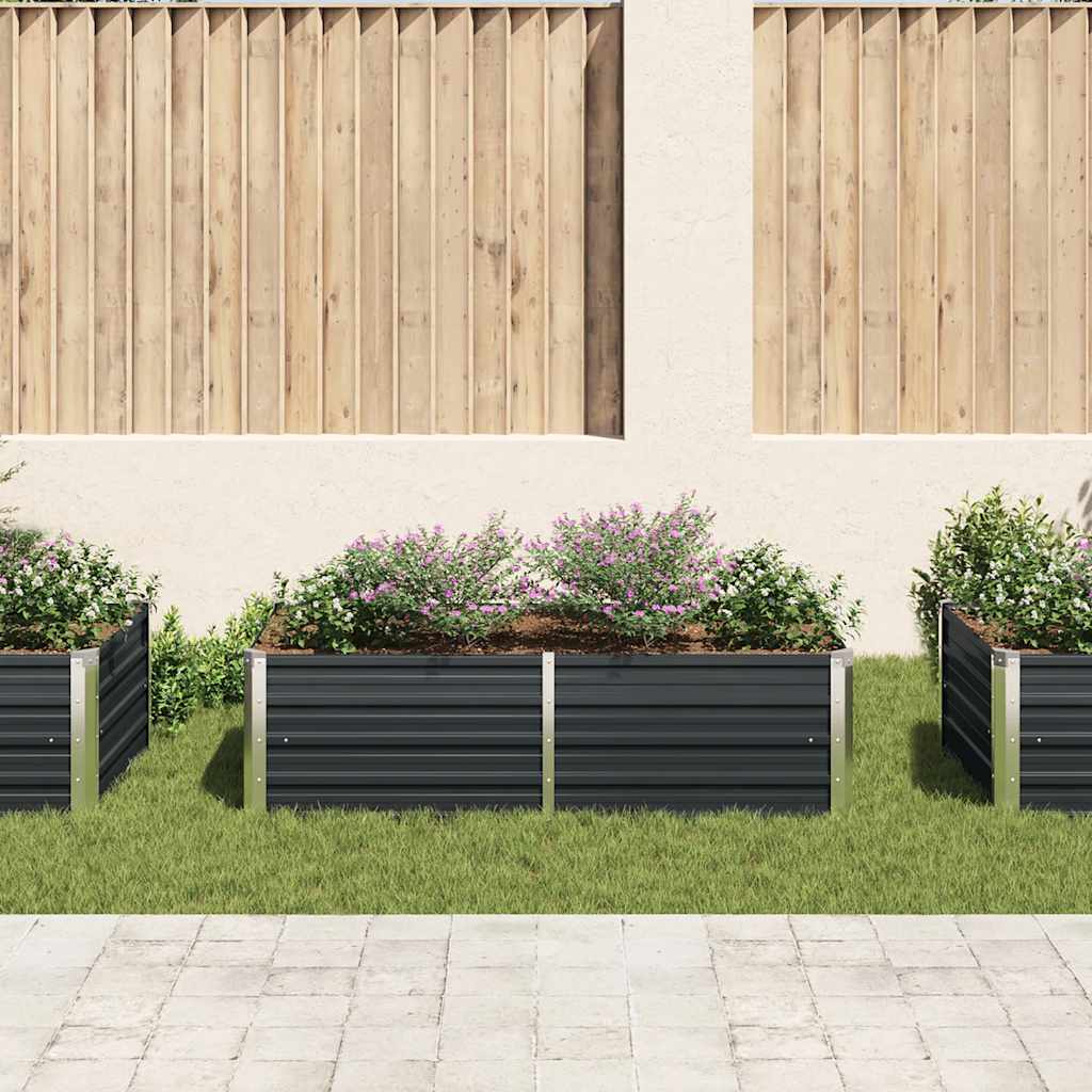 Forhøyet hagebed 160x80x45 cm galvanisert stål antrasitt