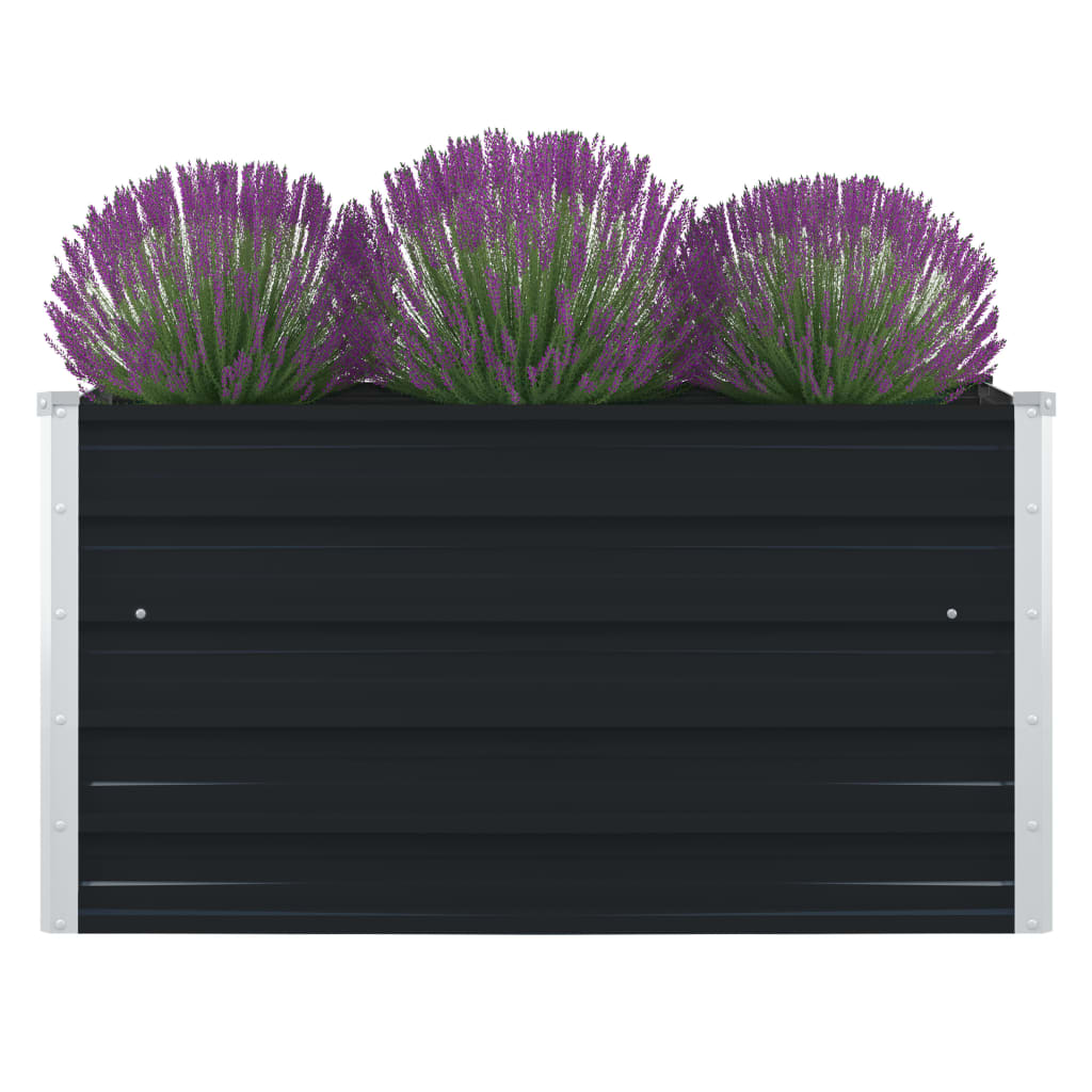 Forhøyet plantekasse 100x100x45 cm galvanisert stål antrasitt