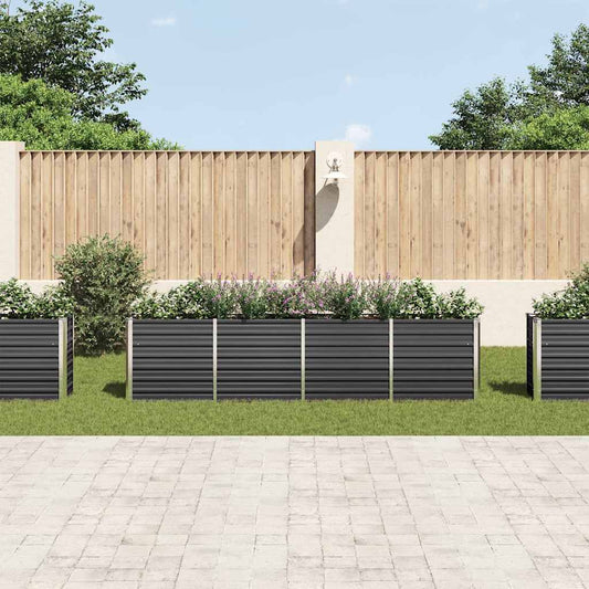Forhøyet hagebed 320x40x77 cm galvanisert stål antrasitt