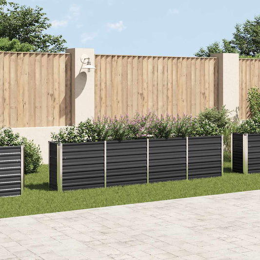 Forhøyet hagebed 320x40x77 cm galvanisert stål antrasitt