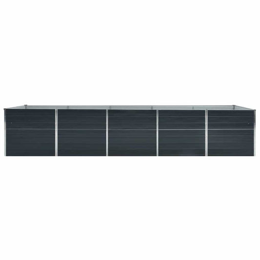 Høybed galvanisert stål 400x80x77 cm antrasitt
