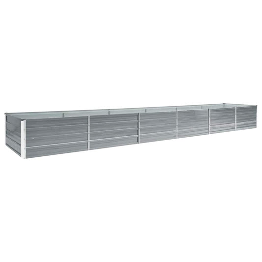 Høybed galvanisert stål 480x80x45 cm grå