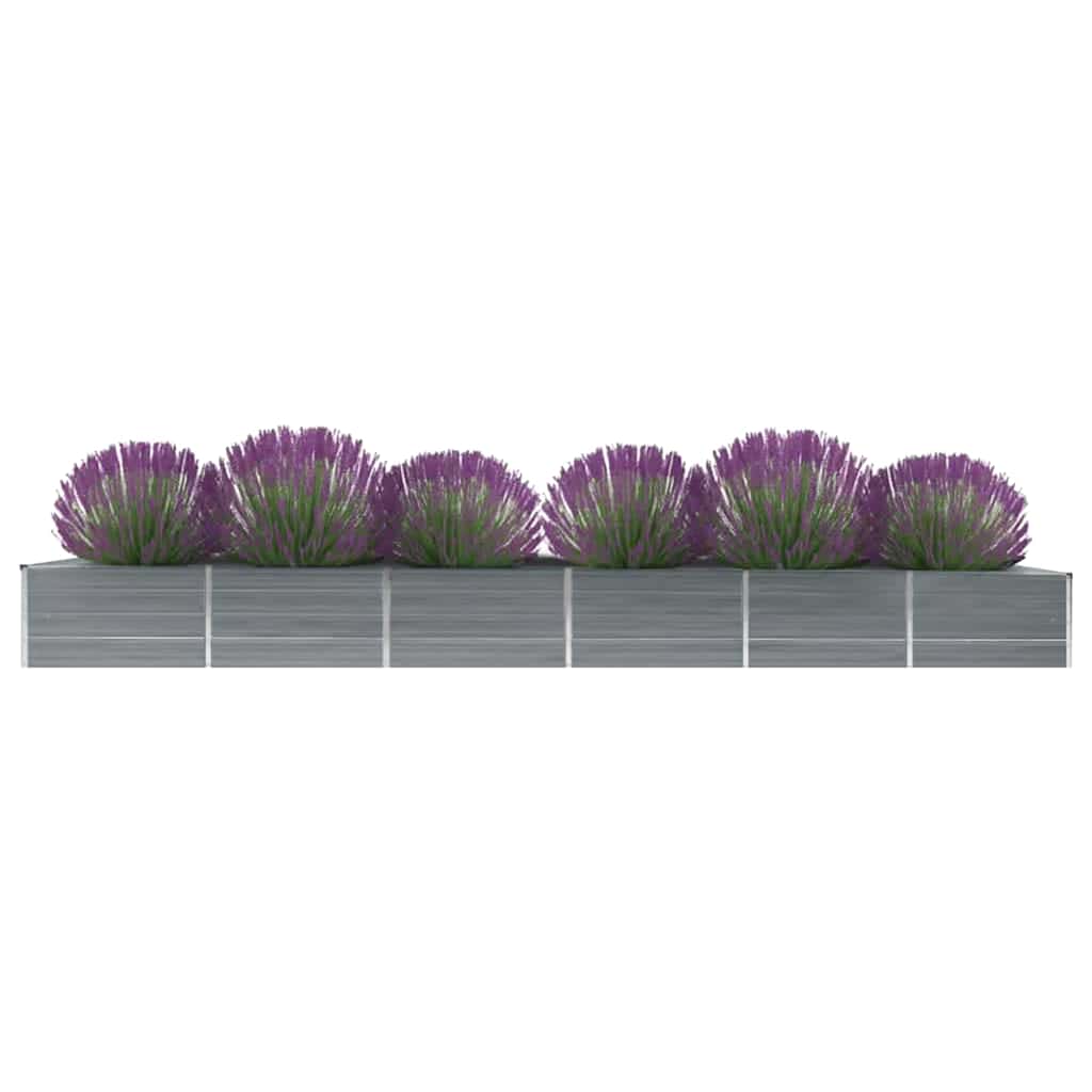 Høybed galvanisert stål 480x80x45 cm grå