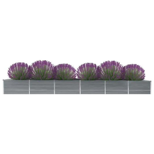 Høybed galvanisert stål 480x80x45 cm grå