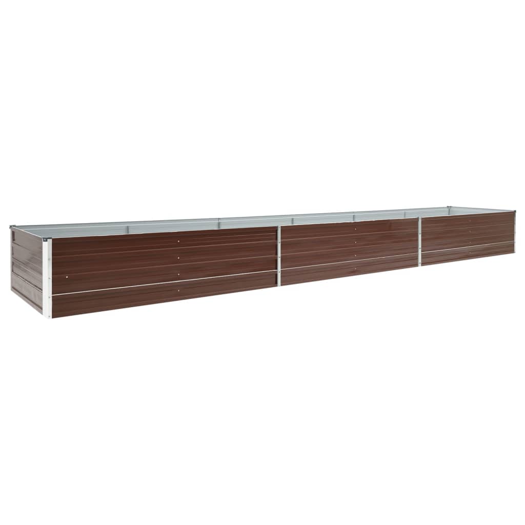 Høybed galvanisert stål 480x80x45 cm brun