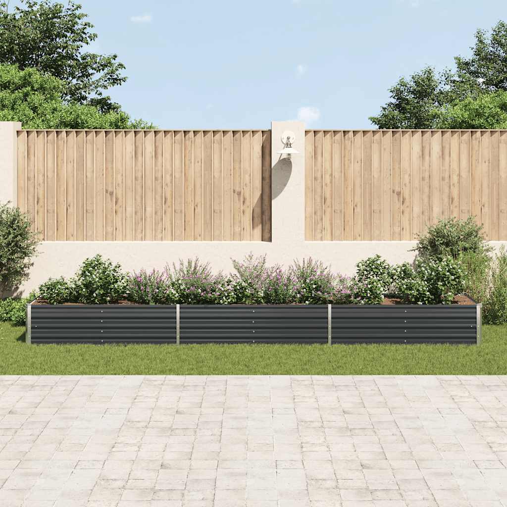 Høybed galvanisert stål 480x80x45 cm antrasitt