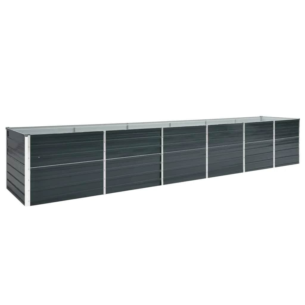 Høybed galvanisert stål 480x80x77 cm antrasitt