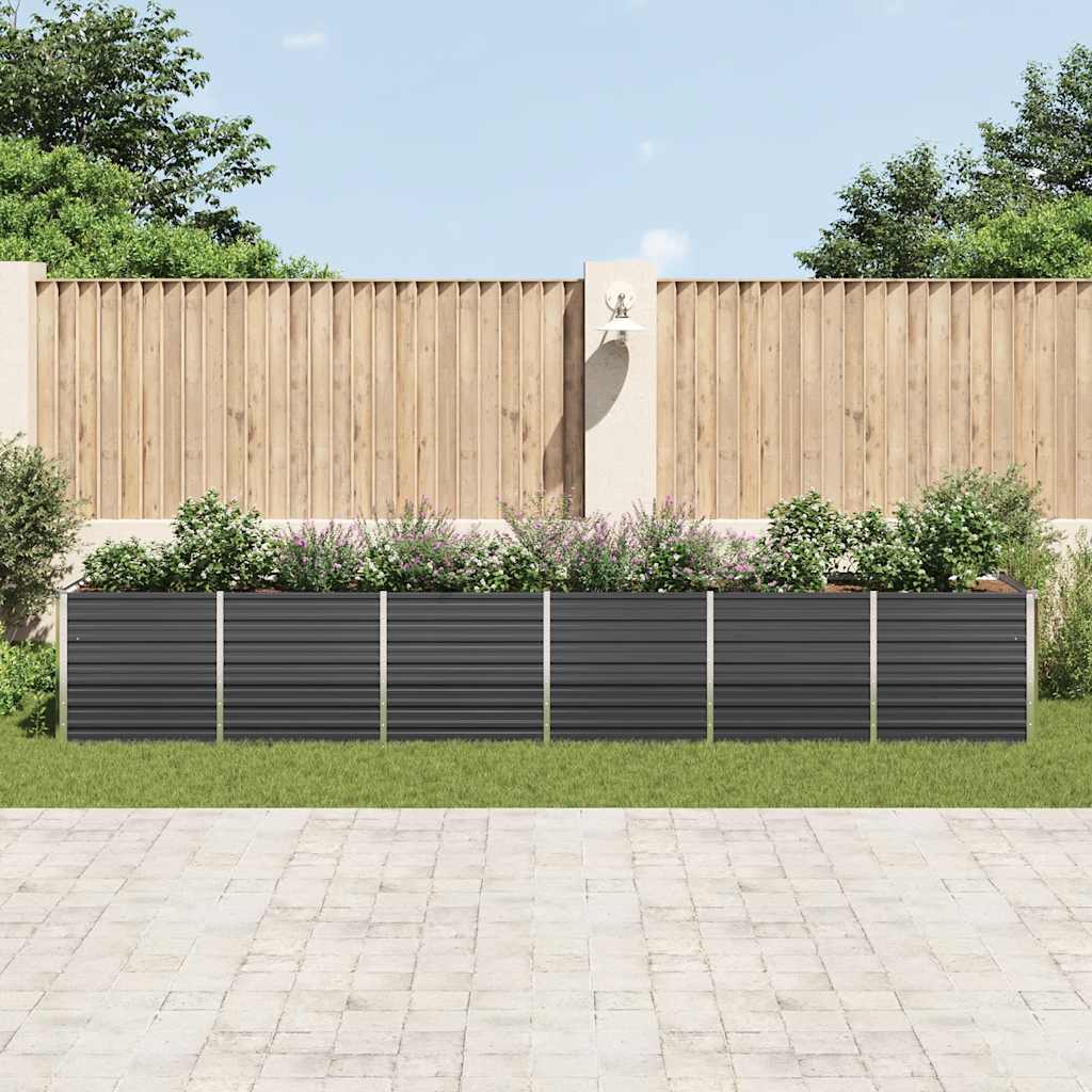 Høybed galvanisert stål 480x80x77 cm antrasitt