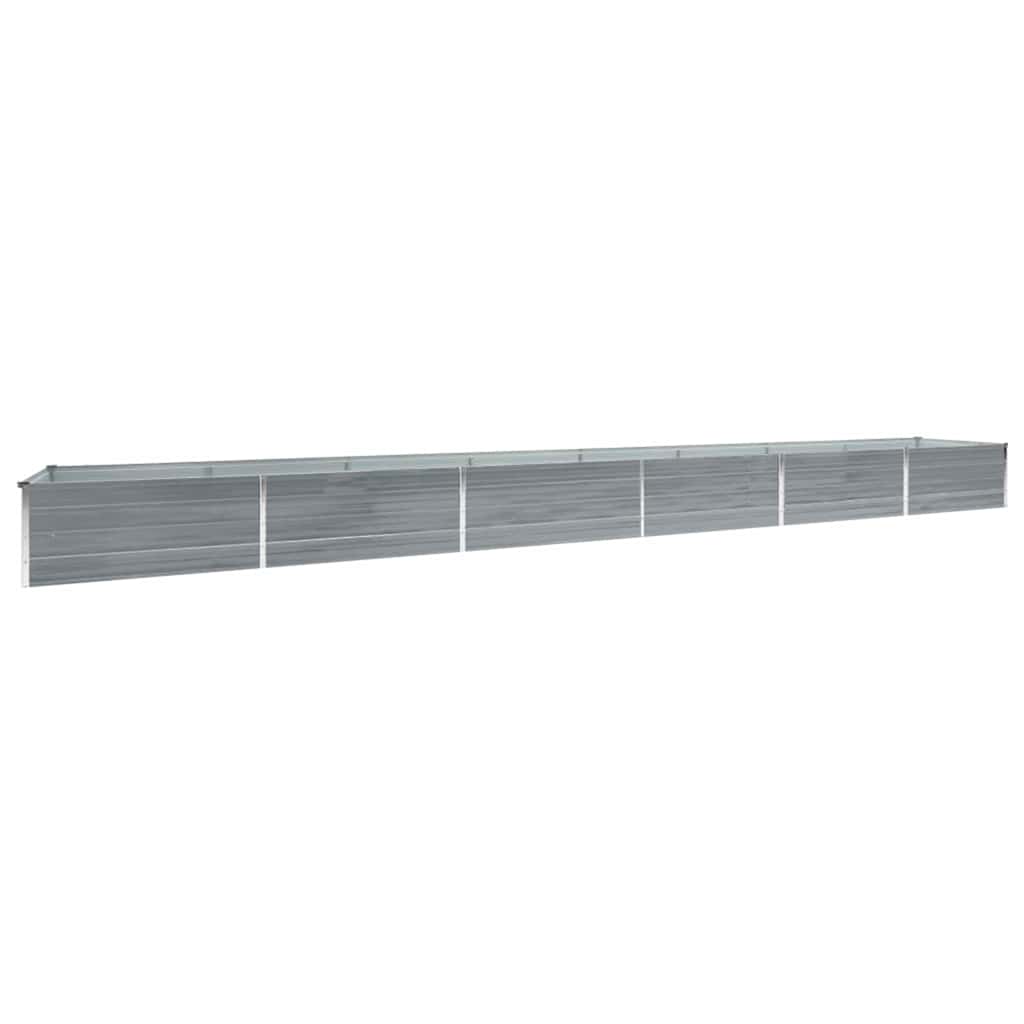 Høybed galvanisert stål 600x80x45 cm grå