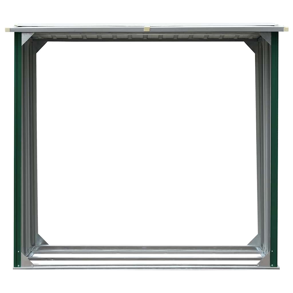 Vedskjul galvanisert stål 172x91x154 cm grønn