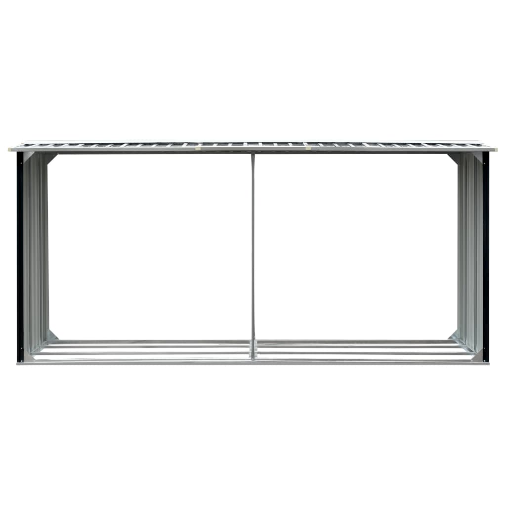 Vedskjul galvanisert stål 330x92x153 cm antrasitt