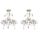 Krystallysekrone 2 stk elegant hvit