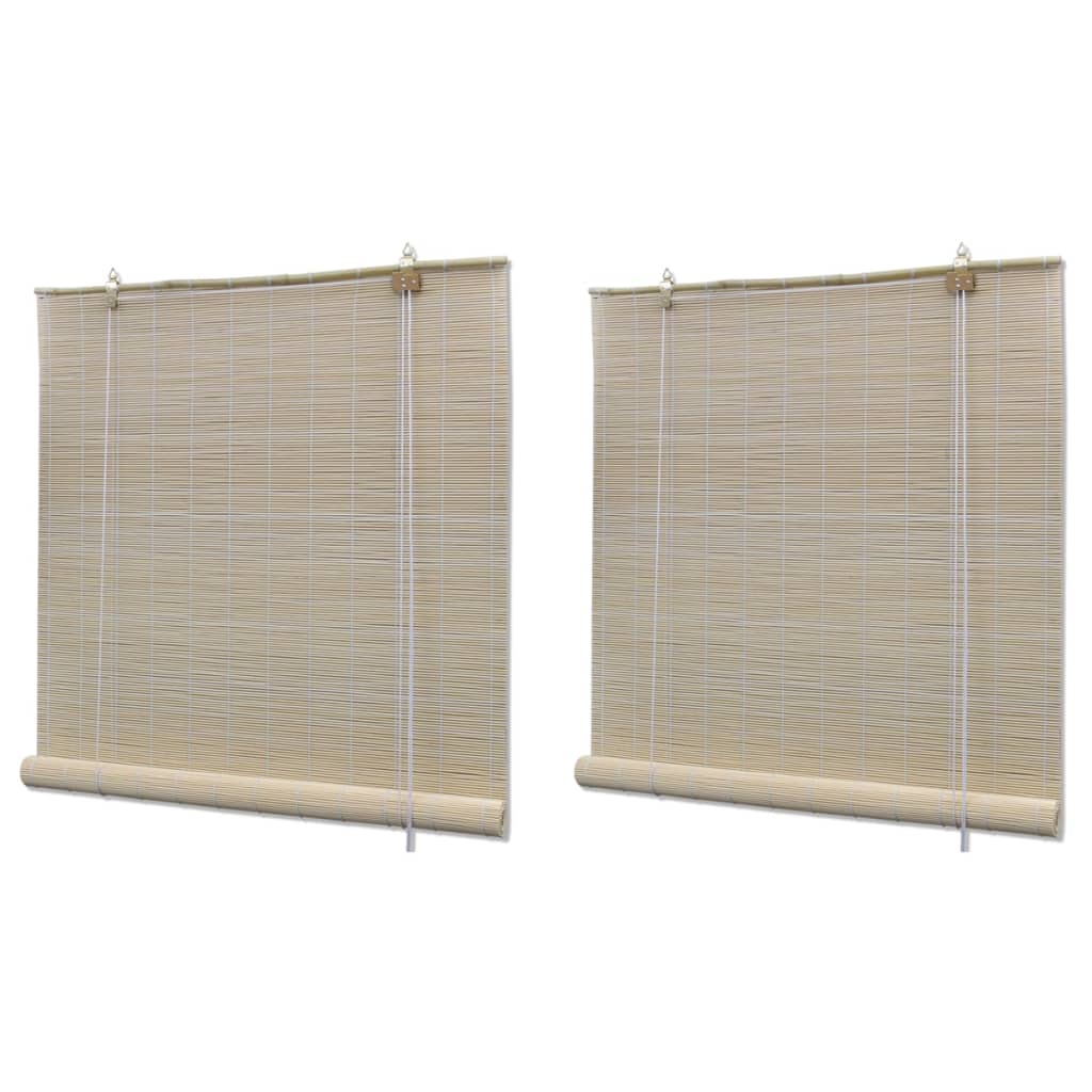 Rullegardiner naturlig bambus 2 stk 120x160 cm