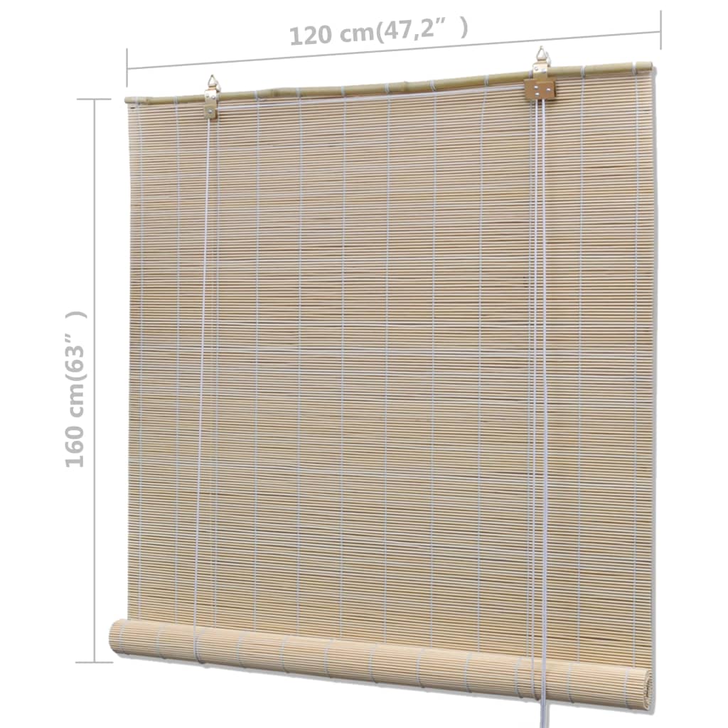 Rullegardiner naturlig bambus 4 stk 120x160 cm