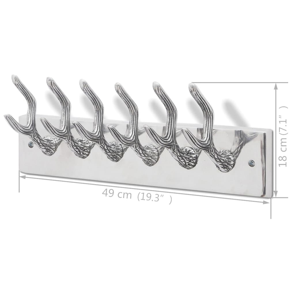Garderobeknagger 4 stk sølv aluminium