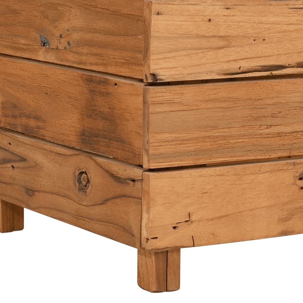 Høybed 150x40x55 cm resirkulert teak og stål
