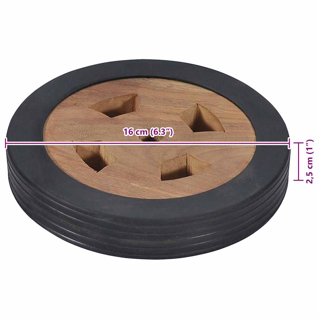 Reservehjul for solseng 2 stk heltre teak