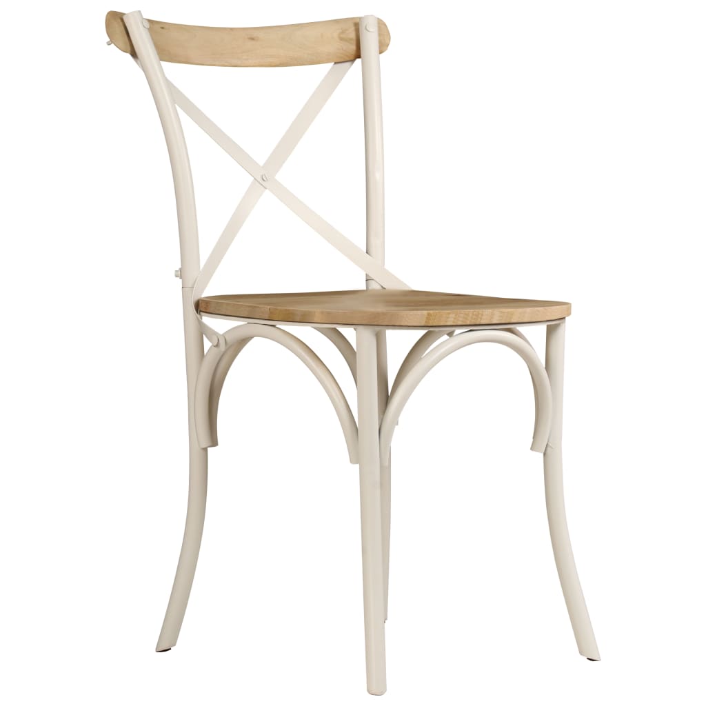 Krysstoler 4 stk hvit heltre mango