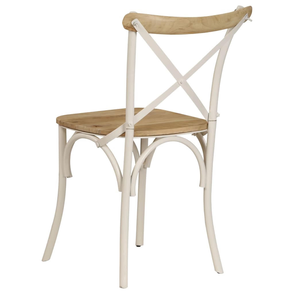Krysstoler 4 stk hvit heltre mango